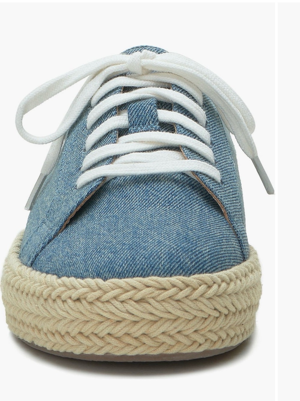 Lucky Brand Denim Lace-Up Espadrille Sneaker - Blue with White Laces Size 10 New - Picture 3 of 8
